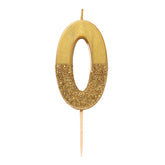 Gold Glitter Number Candle